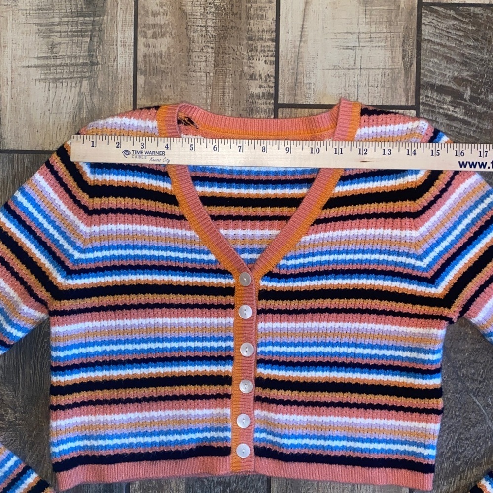 Beyond the Radar Striped Cropped Cardigan Sweater - Picture 6 of 10